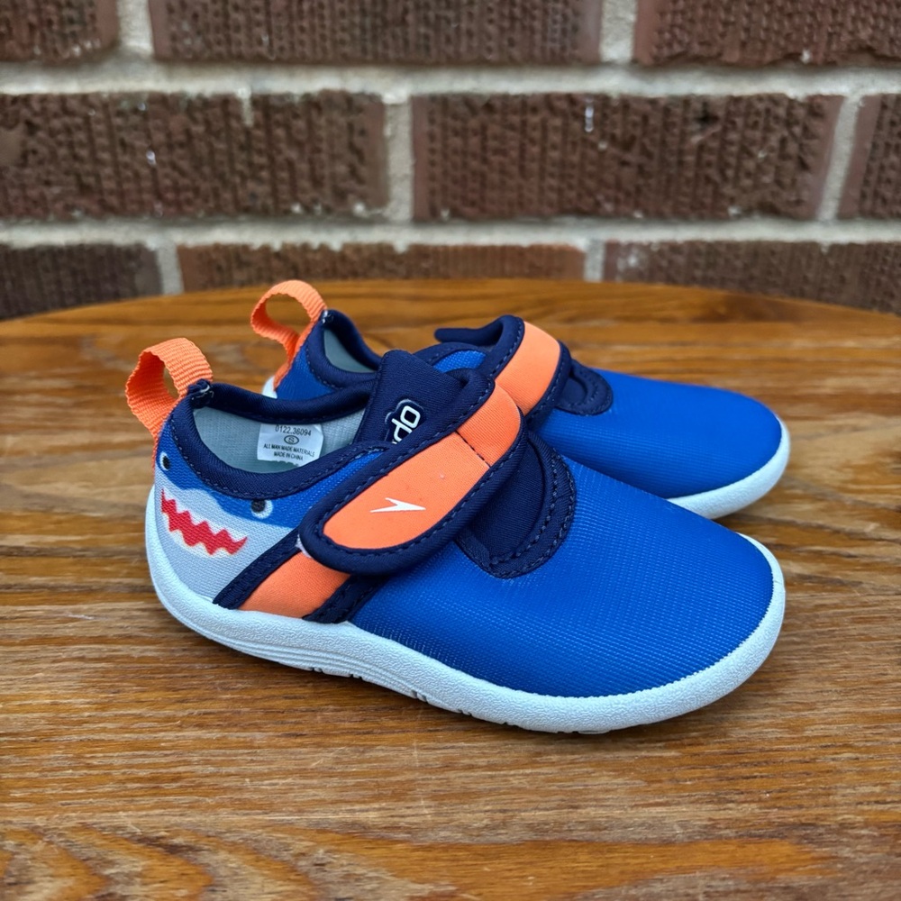 Speedo Kids Toddler Hybrid Water Shoes Royal Blue/Orange Shark Sz S